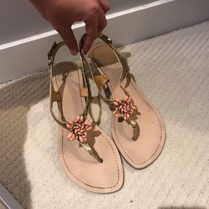 Marc Fisher gold sandals